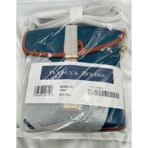 NWT Dooney & Bourke Pebble Grain Holly Bag Jeans Blue Crossbody R3396 JE New